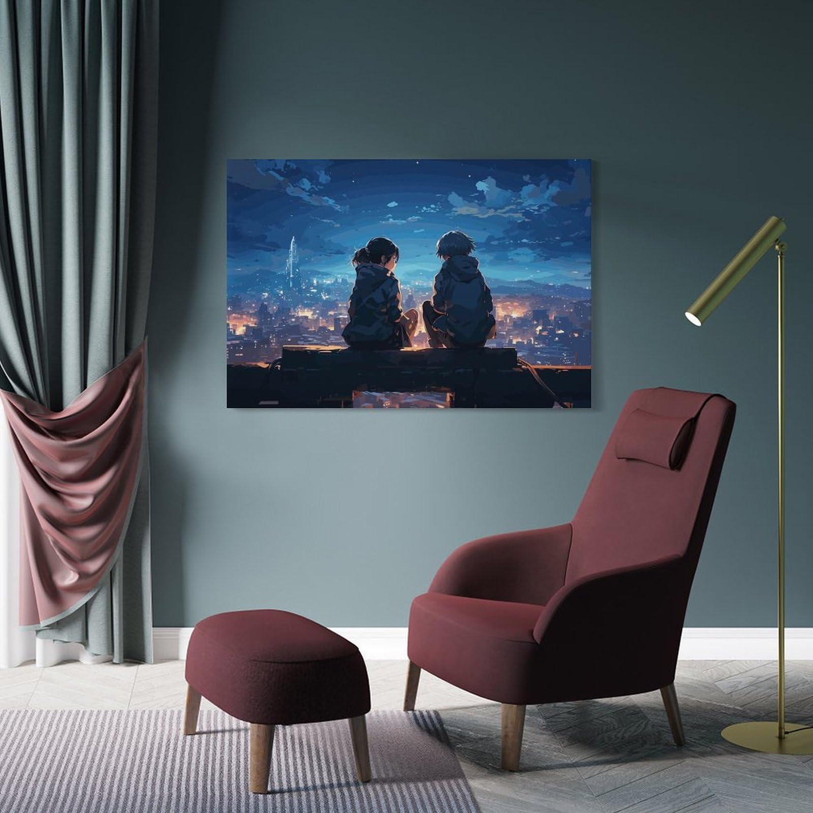 Junmoney Anime Urban Childhood Room Decor Wall Art, 12x18inch(30x45cm), for Entrance Walls, Hall Decor Or Foyers, A Neat Decor Update for Hallways