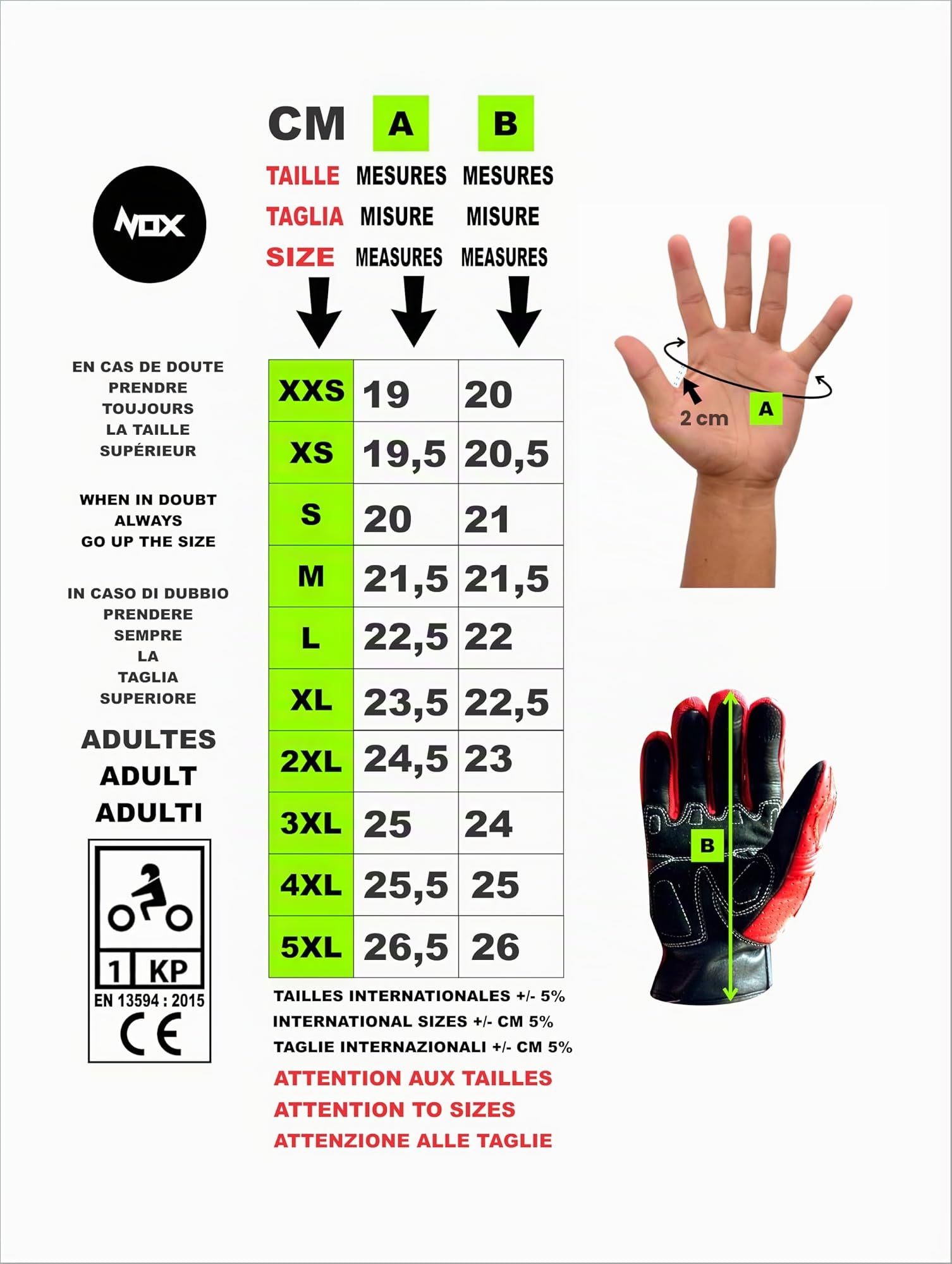 TLA NOX Gants Moto en Cuir avec Protections homologué CE,Poignet Court,2XS-5XL Hommes et Femmes.Gant Moto,Scooter,cafè Racer,tactiles,mi-Saison, Respirants, Haute Protection Contre Les Chocs