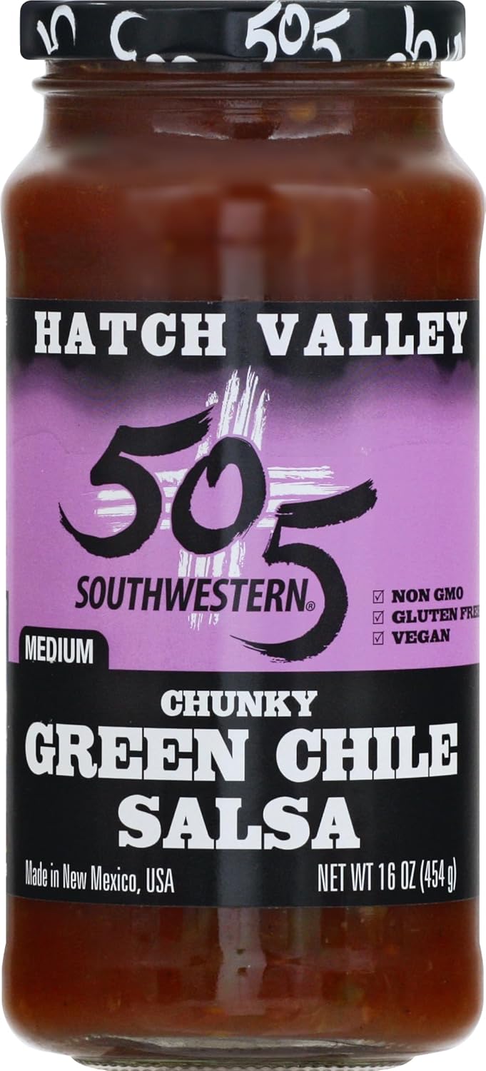Salsa Chunky 505 Southwestern Hatch Valley Green Chile, Mediana, 16 oz