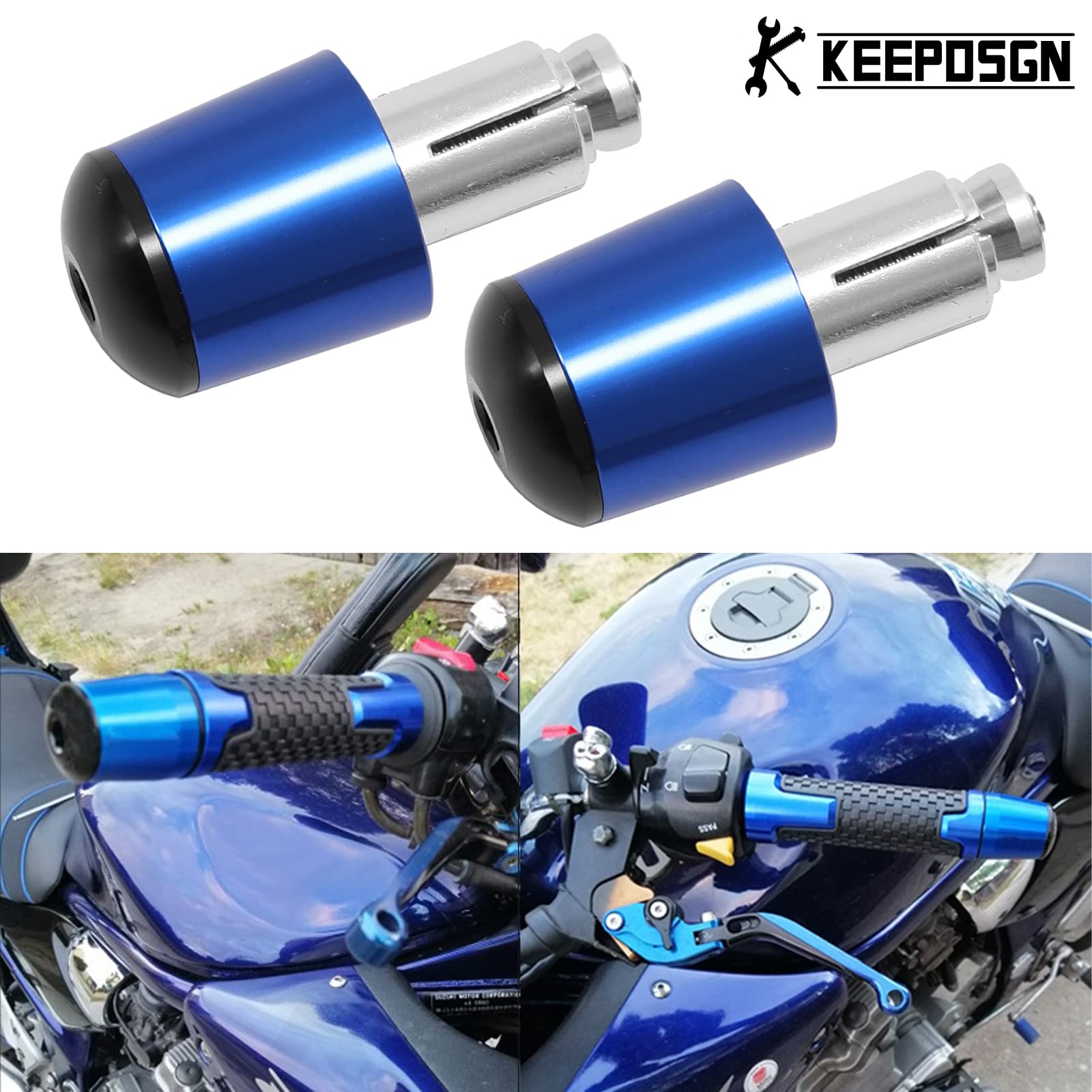 7/8" 13mm-22mm Tappi Manubrio Moto, Tappi Manubrio Moto in Alluminio Compatibili con Scooter Sport Bike Street Bike Cruiser.