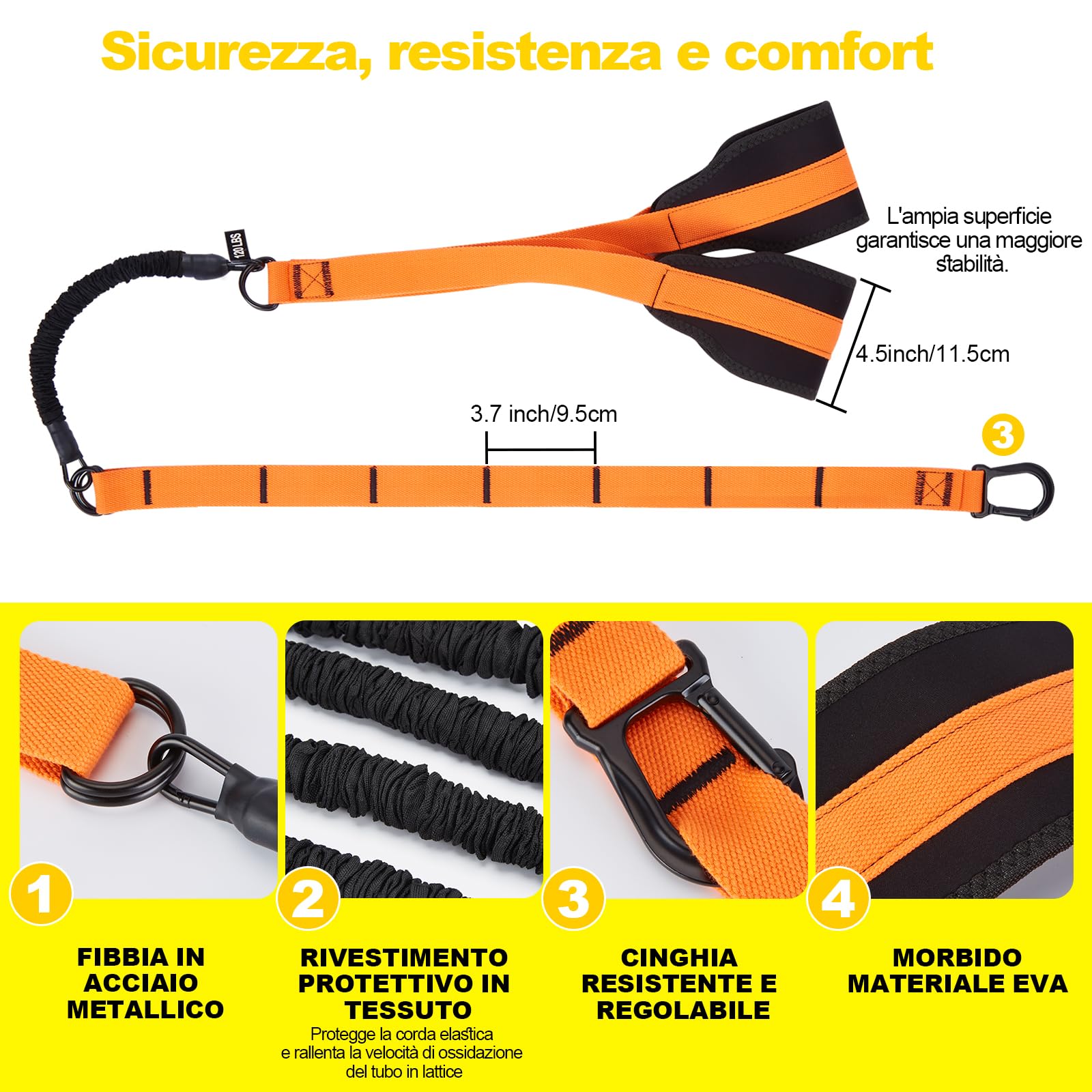 WELSPO Fasce di assistenza per la palestra domestica con manico, ancoraggio alla porta, 4 livelli di resistenza (13,6 kg/27,2 kg/40,8 kg/54,4 kg) set di fasce di resistenza regolabili per trazioni