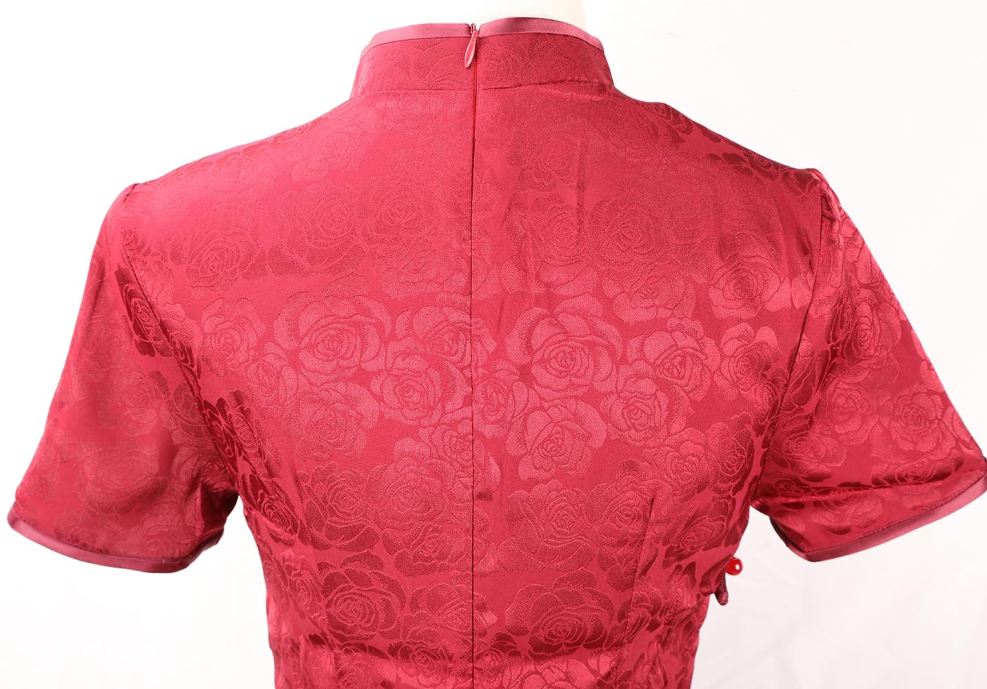 Vestidos chinos para mujer, cuello mandarín cheongsam, corte ajustado, manga corta, estampado floral, sexy, abertura lateral, Qipao