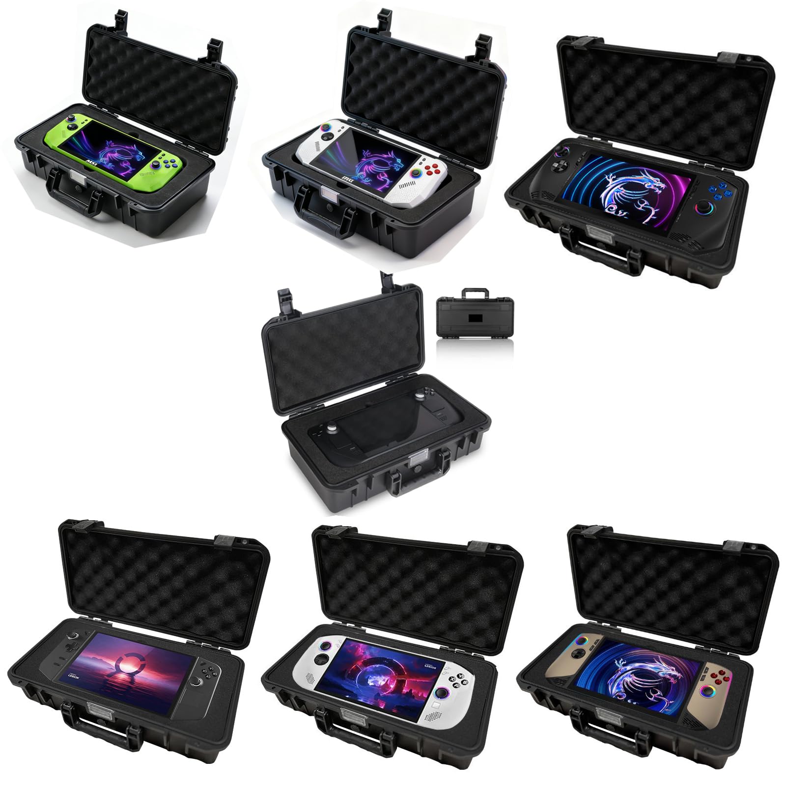 JYGamhanbil Twardy Futerał Walizka Wodoodporna Torba Podróżne Etui Ochronne do Lenovo Legion Go S/GO 2/Go 8.8,do MSI Claw 8 AI+/Claw A1M,do Steam Deck Gaming Handheld Gier Konsola