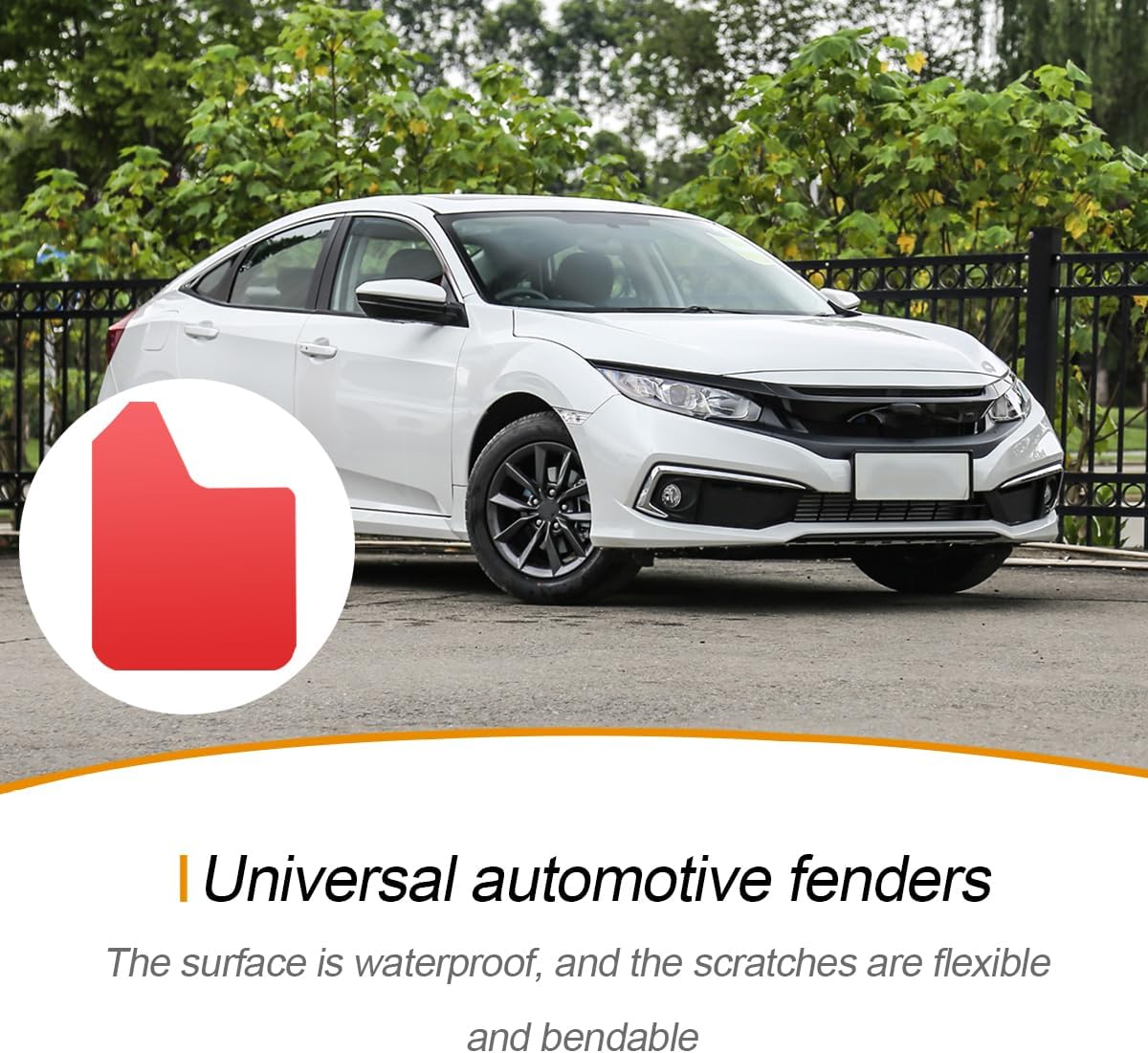 Car Mud Flaps Splash Guards, 4PCS Bendable & Flexible Vehicle Front & Rear Mudflaps Protection with Screws, Automotive Exterior Flares Accessories, Universal for SUV Sedan Truck (Red)