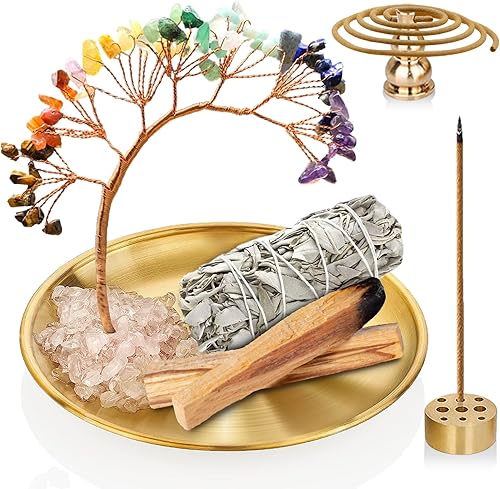 Soporte para incienso de 5.5 pulgadas, quemador de incienso 5 en 1, soporte de Palo Santo, soporte de salvia, soporte de incienso largo para