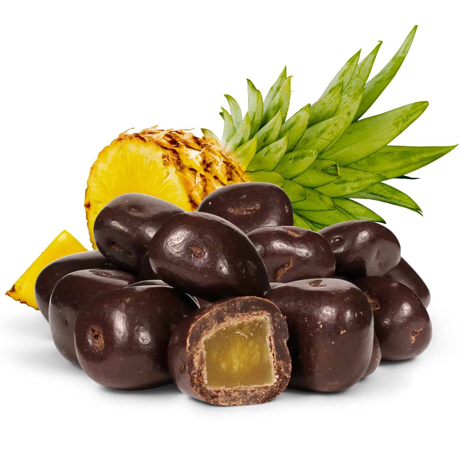 Dark Chocolate Covered Dried Pineapple by It's Delish, 2 Lbs Bulk Bag | Gourmet Chocolate Covered Pineapple Bits Fruit Snacks Bulk Chocolate Candy Treats | Vegan, Non-Dairy, Kosher