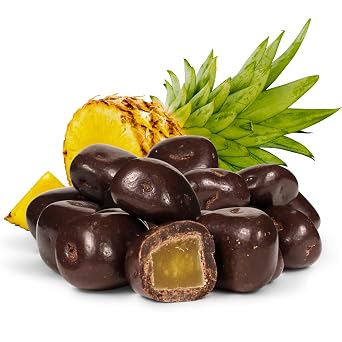 Dark Chocolate Covered Dried Pineapple by Its Delish, 12 Oz Bulk Bag | Gourmet Chocolate Covered Pineapple Bits Fruit Snacks Bulk Chocolate Candy Treats | Vegan, Non-Dairy, Kosher