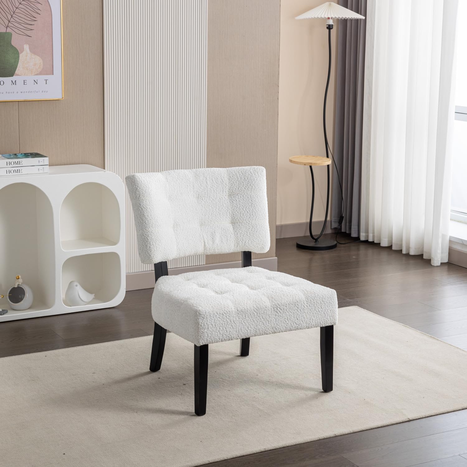 Movile Tufted Accent Chair with Oversized Seating White Oversized Accent Chair Living Rooms, Bedrooms, Home Theaters, Studios, Leisure Areas, Offices, Study Rooms Cozy
