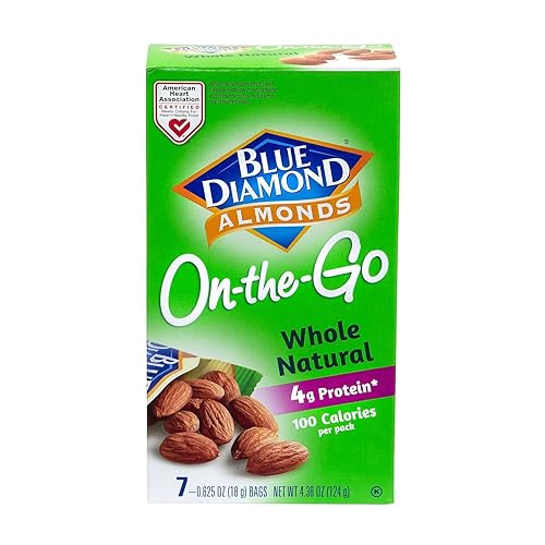 Miniatura 4 de Blue Diamond Almonds, Almendras crudas naturales enteras, bolsas de 100 calorías para llevar, caja de 7 unidades (paquete de 6)