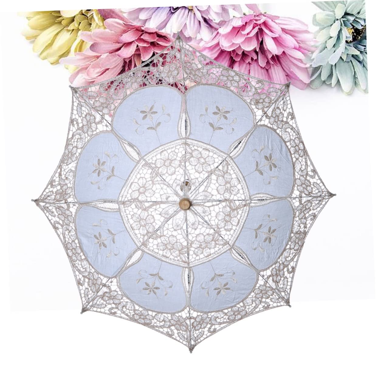 Lot De 3 Parapluies De Mariage Élégants en Dentelle pour Photos De Mariage Thé Taille S