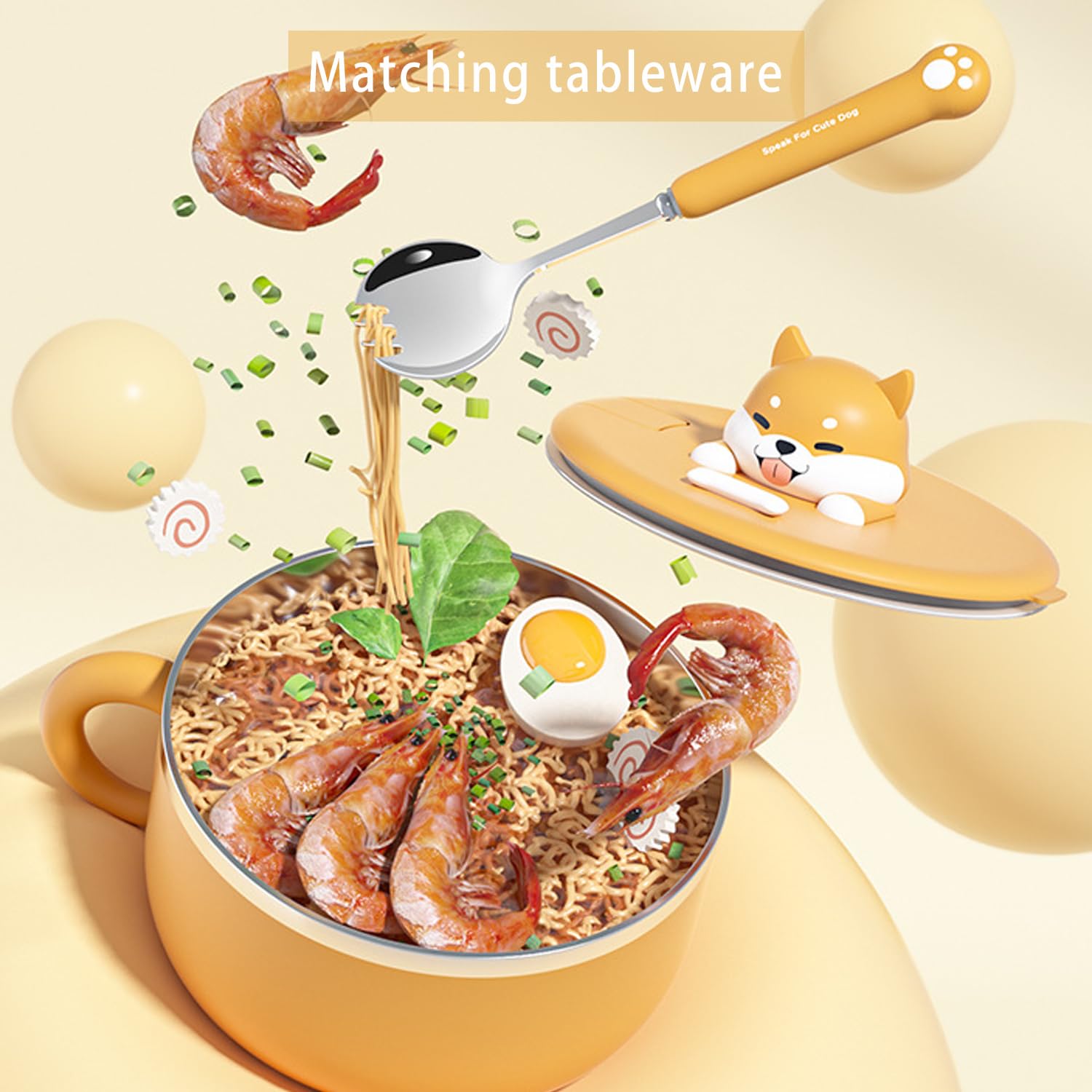 Ramen - Ciotola per pasta, 1200 ml, ciotole per zuppa con maniglie, ciotola per servizio istantaneo portatile con coperchio e cucchiaio, ciotola per pasta istantanea con coperchio per zuppa