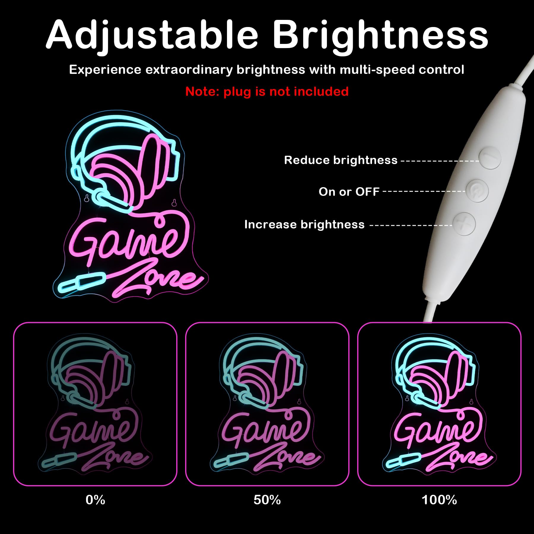 Zestaw słuchawkowy Game Neon LED, zestaw słuchawkowy Neon