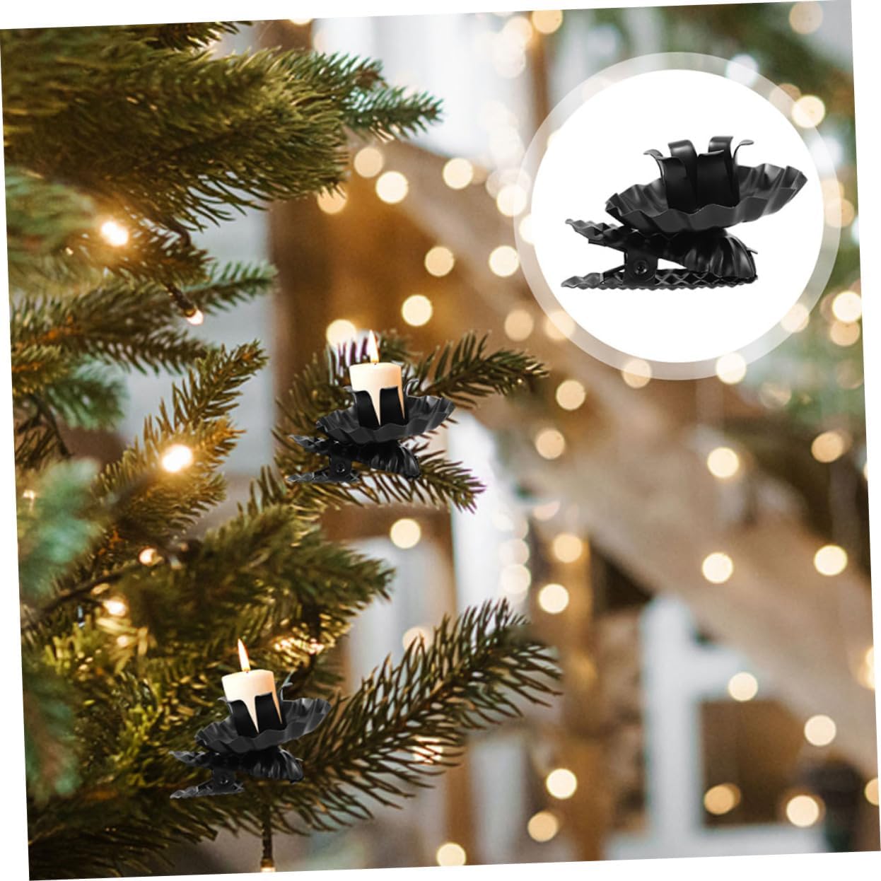 5sets Candle Stand Clip for Christmas Tree Decorative Candle Holder Holders for Home 20pcs*5