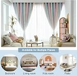 Double couche Étoile Rainbow Rideaux, Enfants Nursery Blackout Rideaux Princesse, Grommet Haut Rideaux 63 Poches longues 1 Panneau, Bleu Rose Violet, 52" W x 63" L (paquet de 1)