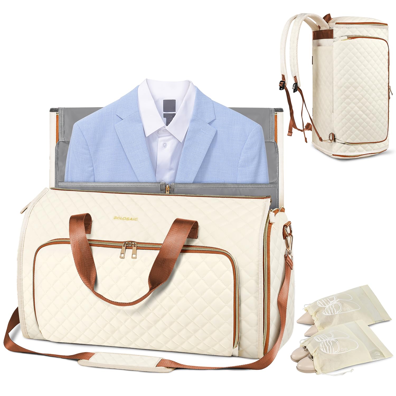 Garment Bags for Travel, Convertible Garment Bag with Detachable Hanging  Suit Bag, Carry on Travel Duffel Bag with Shoulder and Backpack Straps