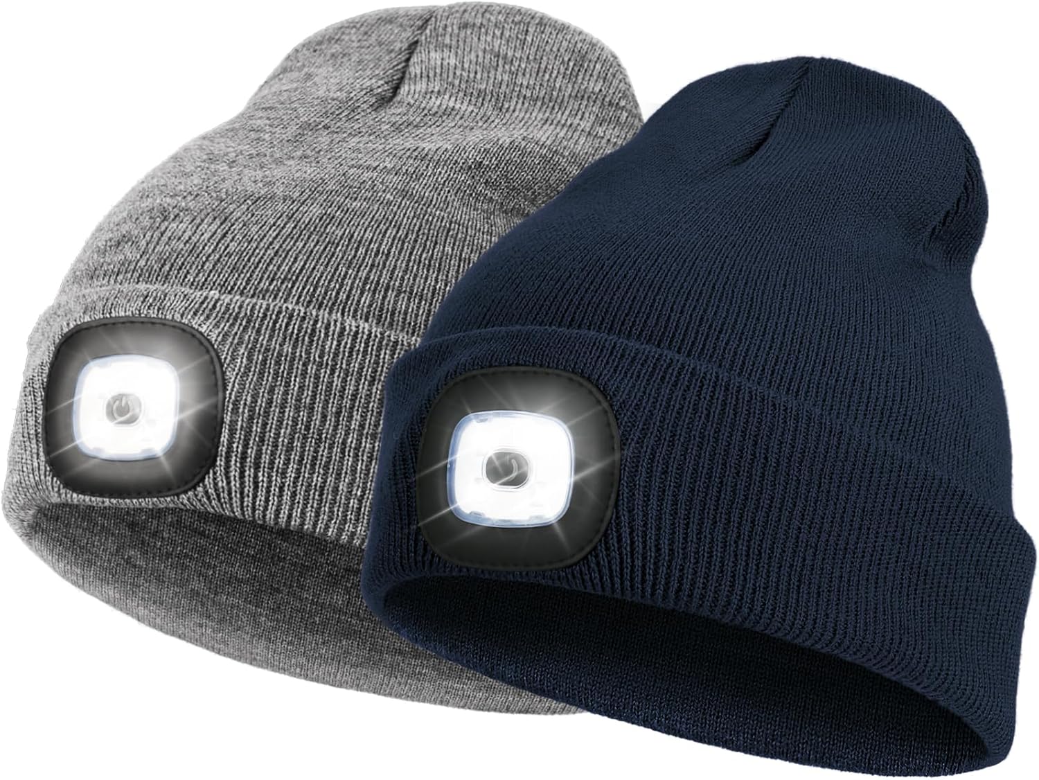 YunTuo 2 Pack LED Beanie with Light, Unisex USB