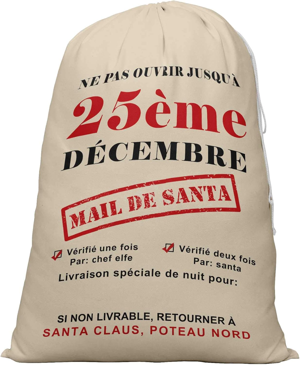 Printtoo Pack of 2 Drawstring Special Delivery Extra Large Size Christmas Sack Re-Usable Xmas Present Storage 27x20 Inch