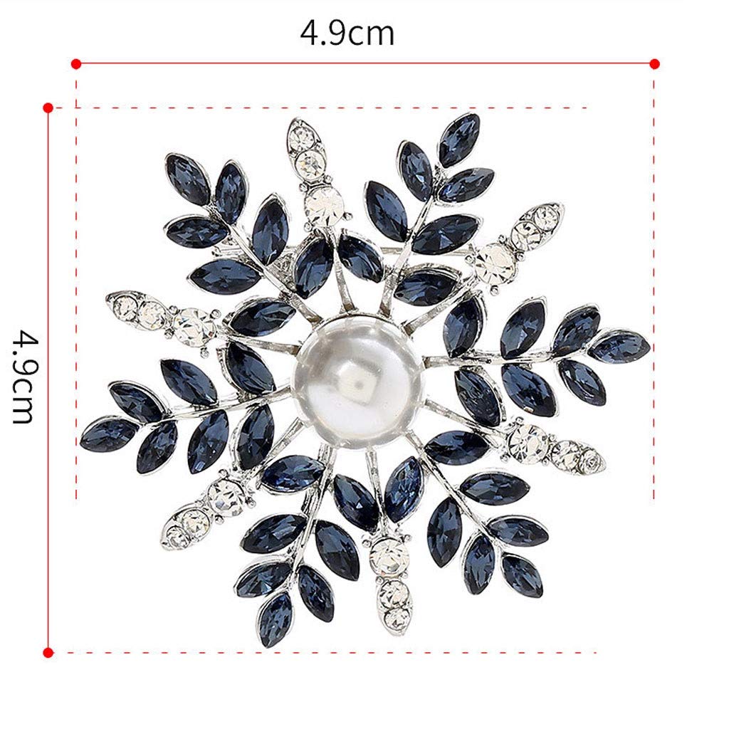 Broche Mujer Creativo Diamante Forma De Copo De Nieve Broche, Broche De Diamantes De Imitación De Cristal Joyería Vestido Bufanda Chal Clip