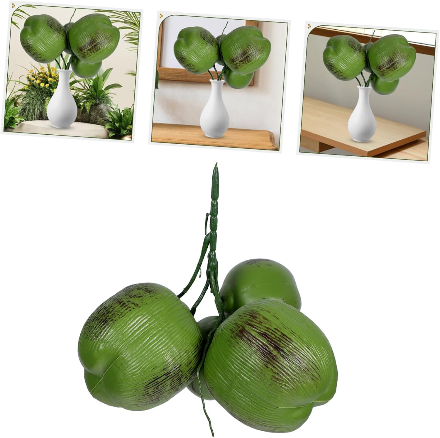 Realistic Artificial Coconuts for Tropical Luau Party Decorations Lightweight Hawaiian Decor for Table Centerpieces for Events and Celebrations