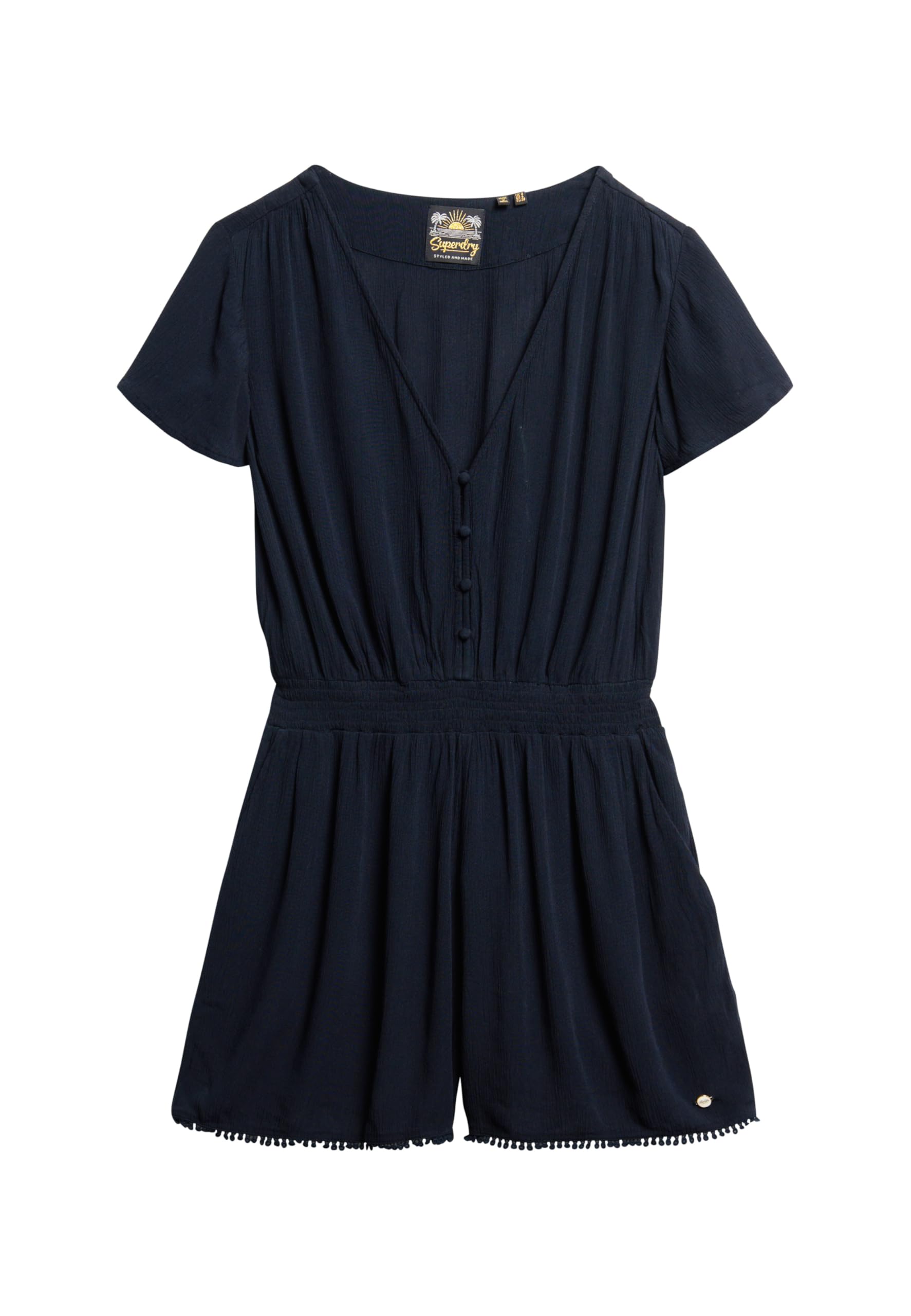 Superdry Robe Short Sleeve Beach Playsuit 98t Eclipse Navy