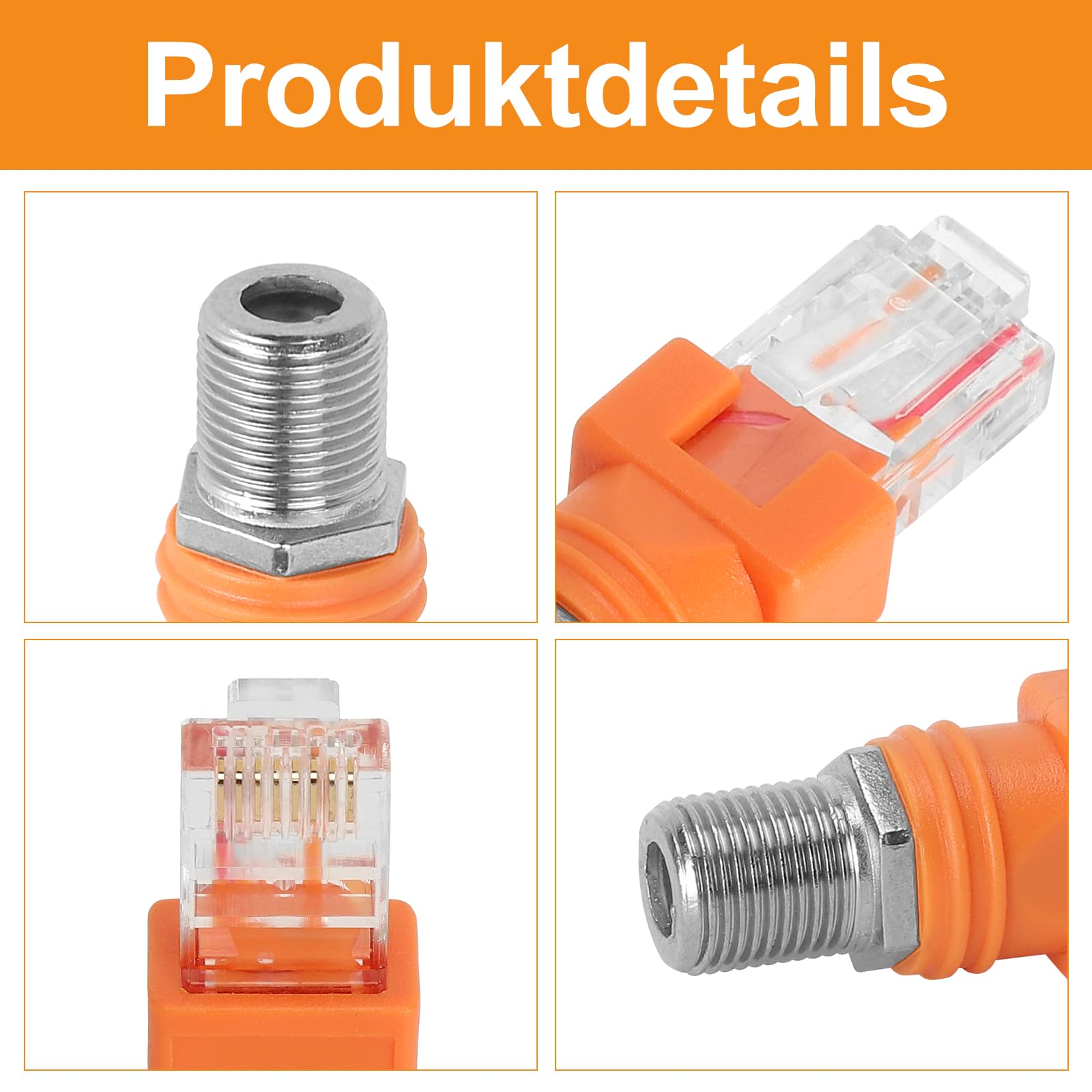 TNSLAND Adapter koncentryczny RJ45 na F wtyczka RF gniazdo na wtyczkę złącze koncentryczne, gniazdo F na RJ45 wtyczka koncentryczna pusty adapter, prosta wtyczka RJ45 na RF złącze wtykowe konwerter (3