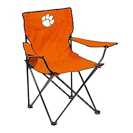 Logo Brands NCAA Clemson Tigers Quad Chair, Unisex Adult Chair with One Cup Holder, Team Color, One Size