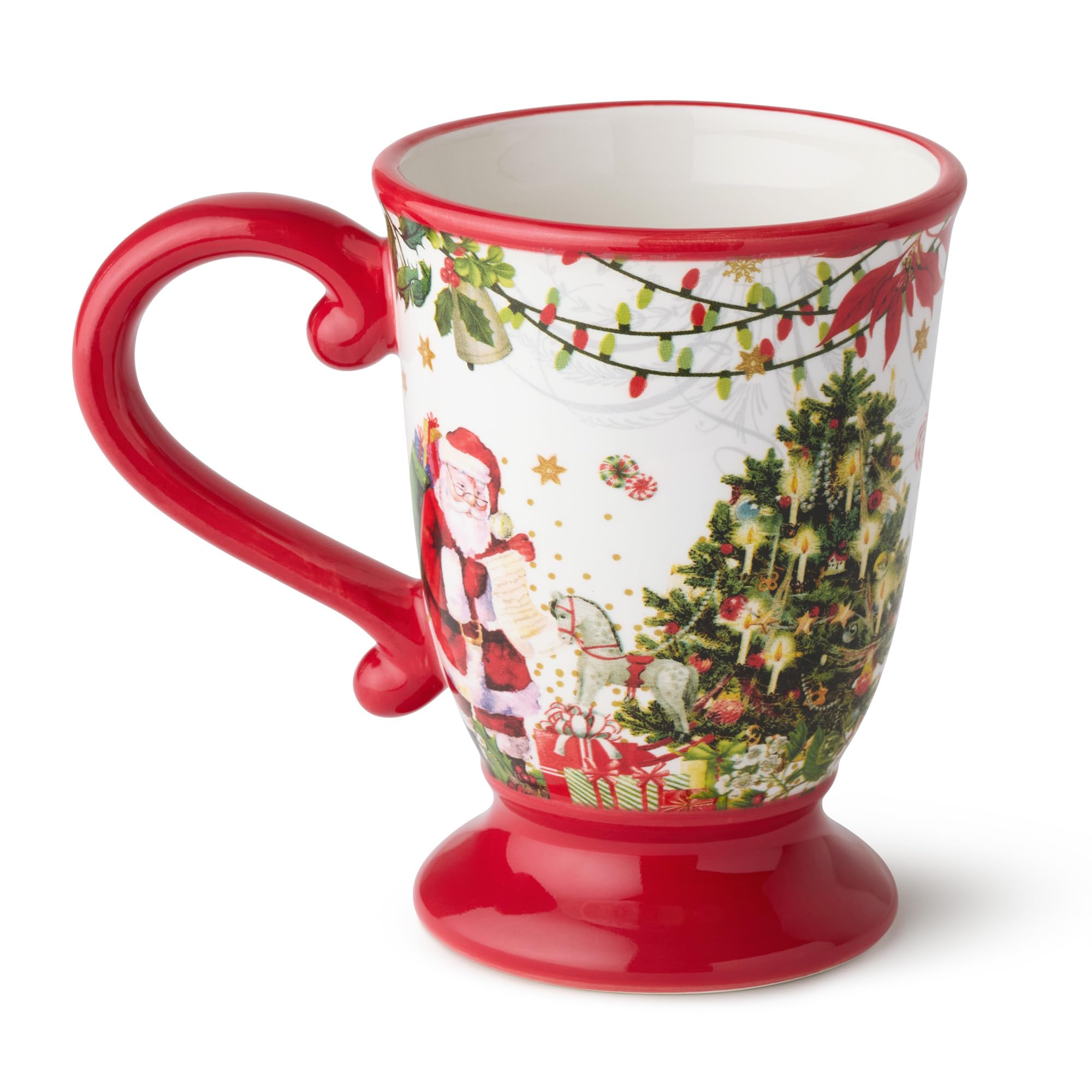 Lot de 4 tasses de livraison du Père Noël — Quatre tasses de 532 ml richement illustrées dans le style livre d'histoires de Noël de la collection, parfaites pour chaque gorgée chaude de la saison.