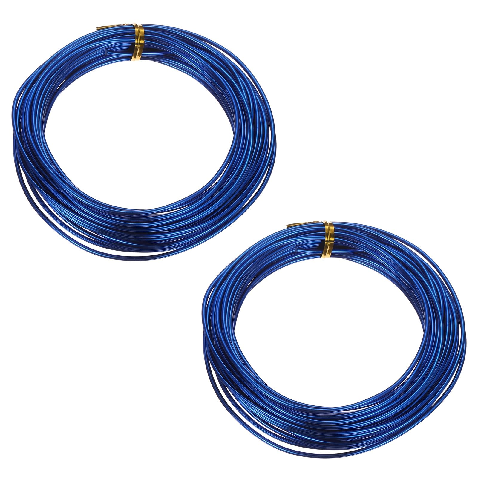sourcing map 2 Roll Bonsai Wire 2mm Each Roll 32.8ft (10m) Anodized Aluminum Bonsai Wire for Gardening Tree Branch Fixing DIY Crafting, Sapphire Blue