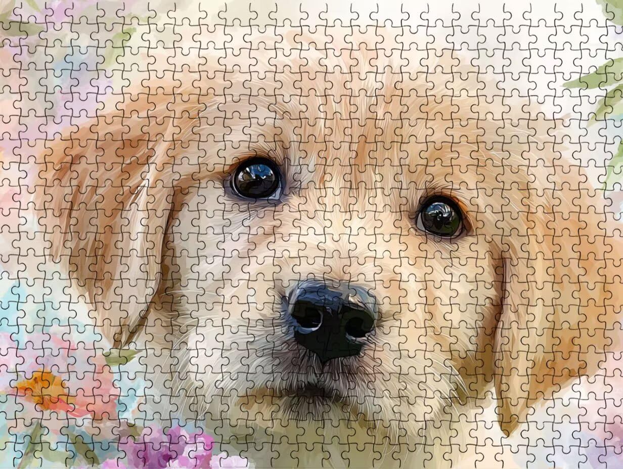 Puzzle per Adulti 1000, Cane Fiori, legno Classico Puzzles LDYQS6-612