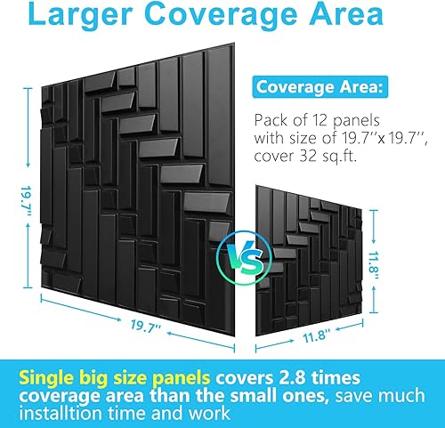 Miniatura 6 de STICKGOO Paneles de pared con diseño ondulado para decoración de pared interior, paneles 3D texturizados de PVC dorado cepillado profundo, paneles