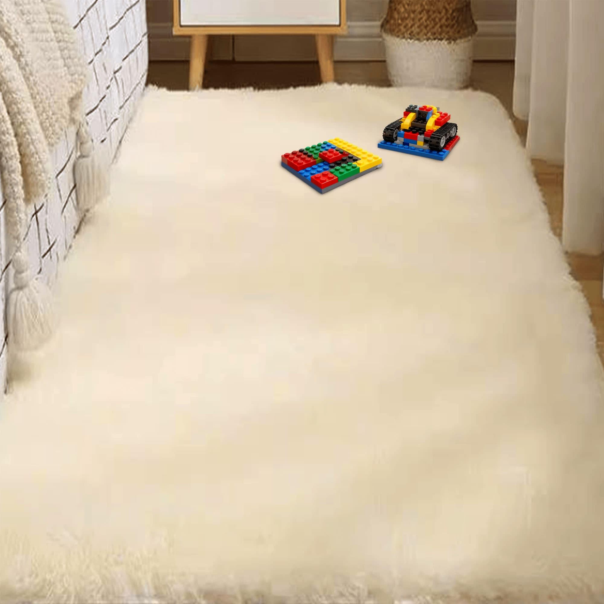Tapis de salon 260 x 270 cm style moderne shaggy pour chambre de filles
