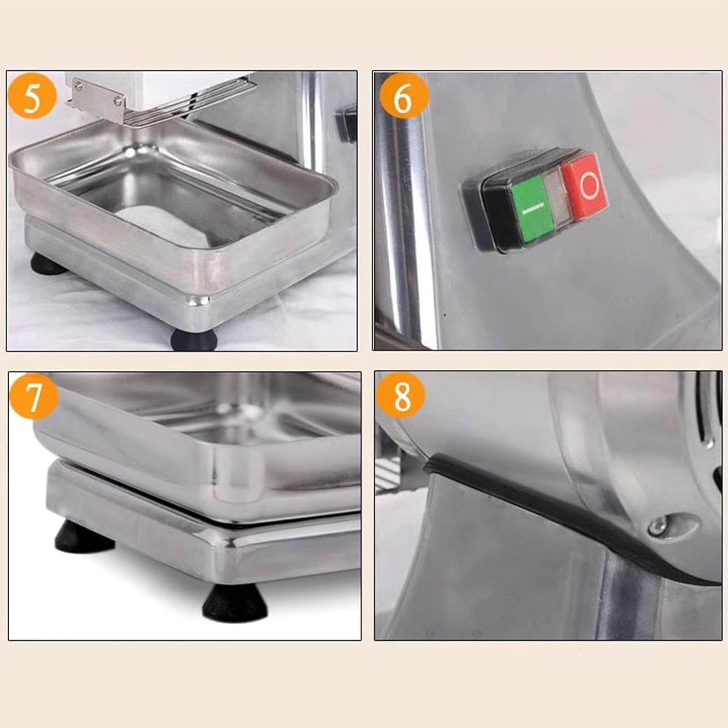 Commercial Cheese Grinder, 550W Electric Cheese Grater, with Stainless Steel Tray, Processing Capacity 40kg/h, for Cheese, Butter, Bread Bran Crumbs