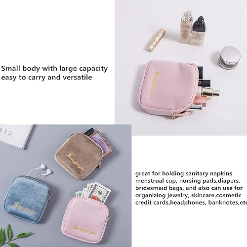 Miniatura 4 de Servilletero sanitario de tela flocado, bolsa de taza menstrual, soporte para almohadilla de lactancia, organizador de almacenamiento lavable, 3