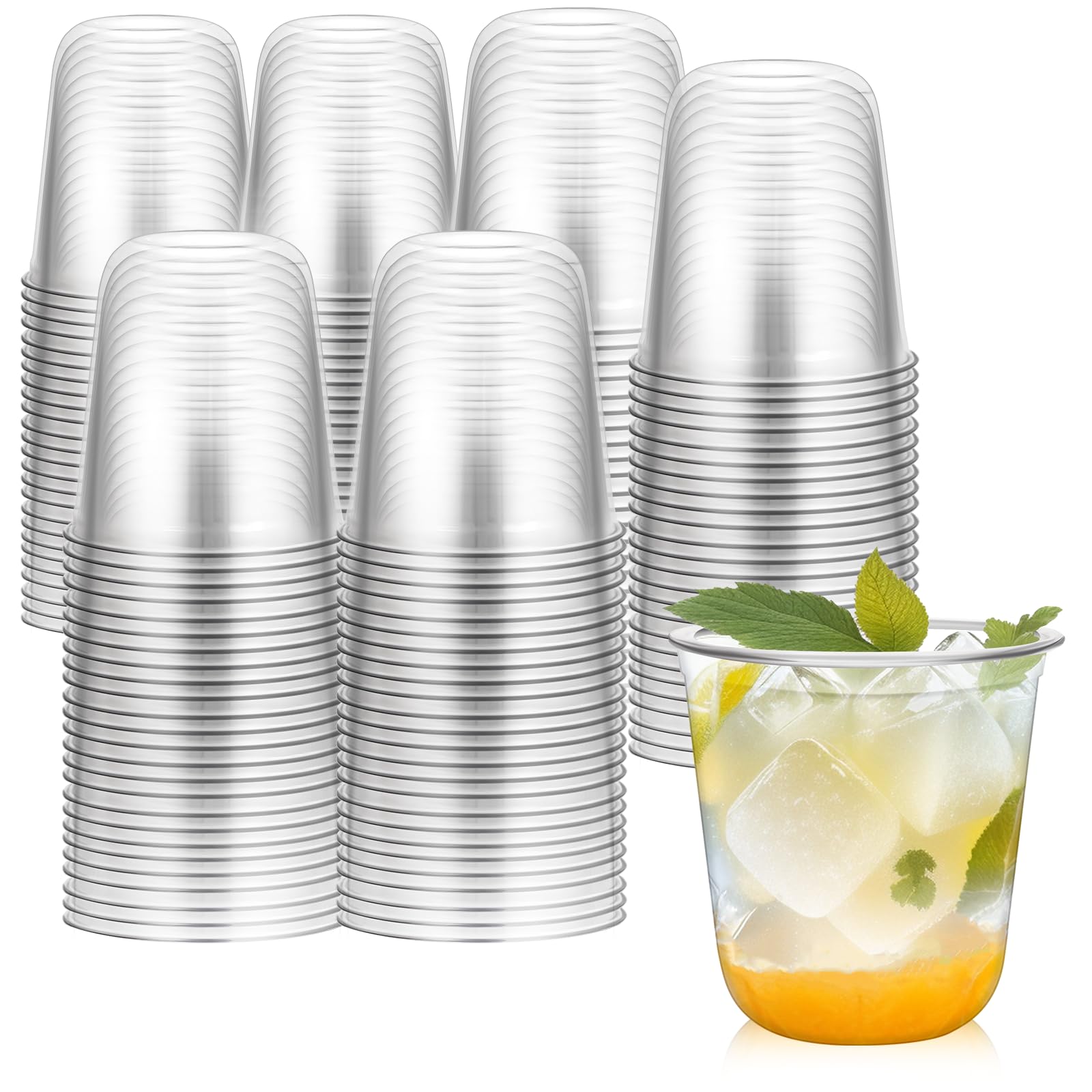 Disposable Stemless Glasses 12oz Crystal Plastic Cups Disposable Cold Party Drinking Cups Wine Glasses for Meeting Weddings Birthdays Cocktail Christmas Party Supplies (Clear, 50 Pcs) — Amazon image 10