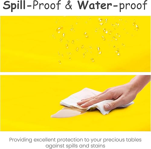 Miniatura 4 de HSGUS - Paquete de 14 manteles de plástico de 54 x 108 pulgadas Cubiertas de mesa rectangulares desechables Paquete de manteles para fiesta, para