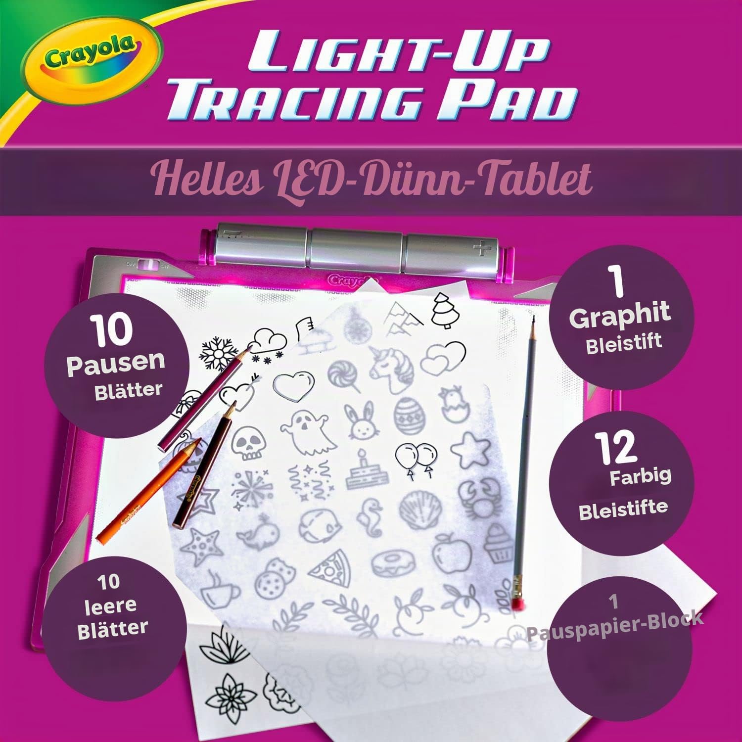 Crayola – Leuchttafel, Geschenk und Spielzeug für Kinder, Alter 6, 7, 8, 9