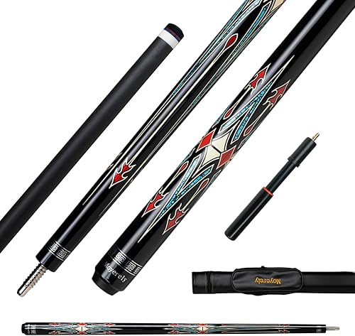 Miniatura 29 de Taco de billar de fibra de carbono de Moyerely, palo de taco de 11.8mm/12.5mm de baja deflexión, palo de piscina profesional con estuche Arce ojo