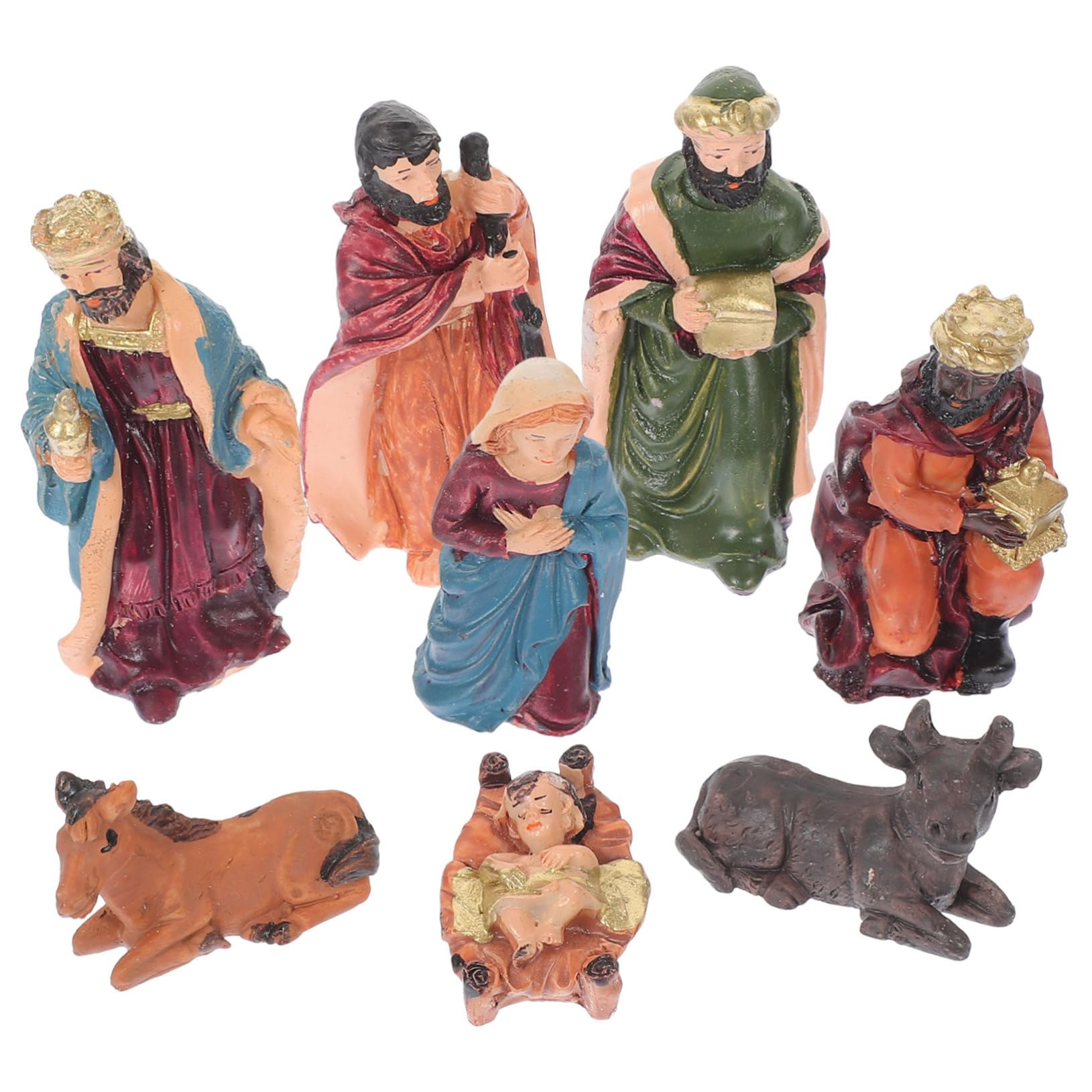 TOPBATHY 3 Sets Handgefertigte Weihnachtskrippe Aus Harz Mit Jesus Und Maria Krippenszene Ornamente Religiöses Für Zuhause