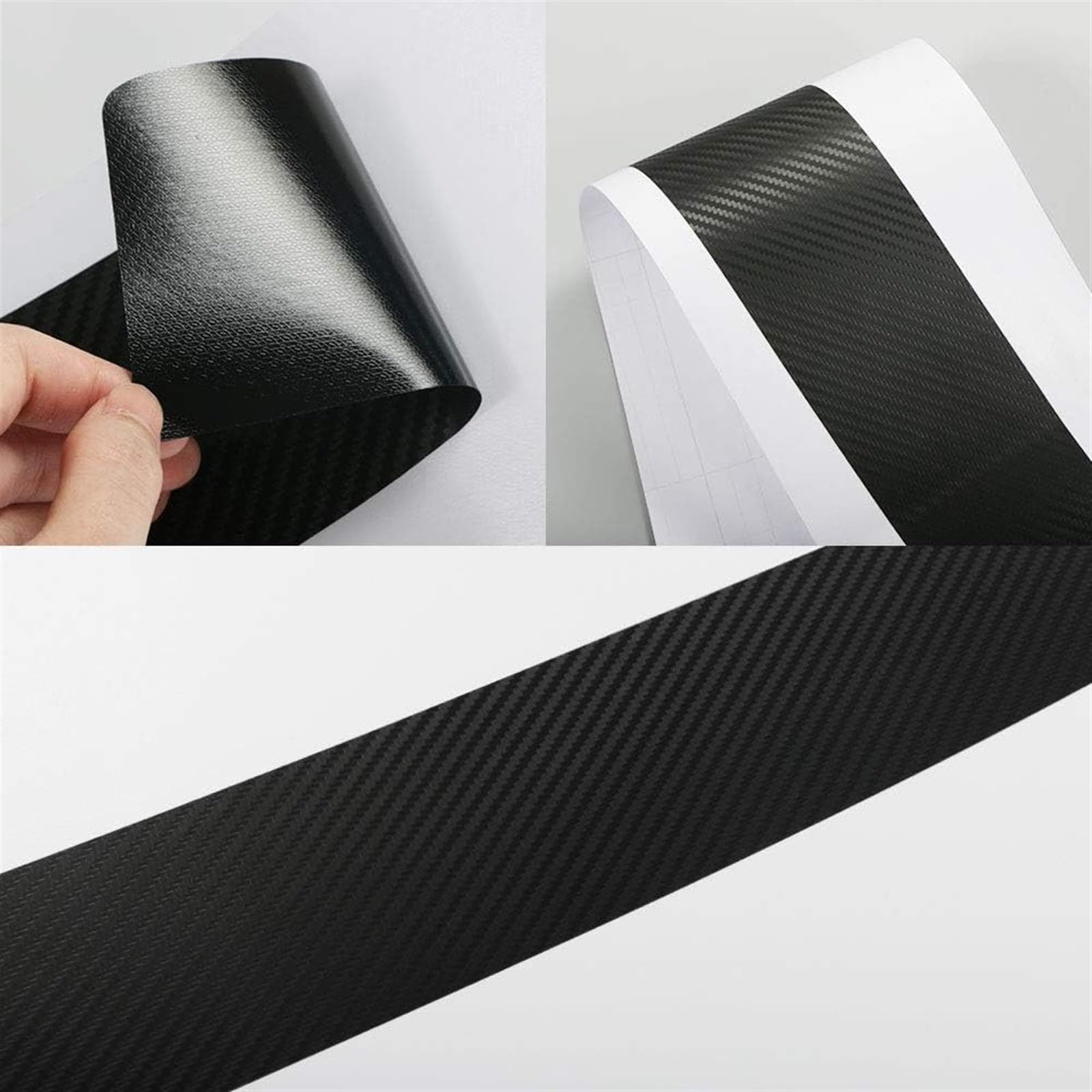 Tira Protectora de Parachoques Pegatinas Protectoras para el Parachoques Trasero del Coche, de Fibra Carbono(2)
