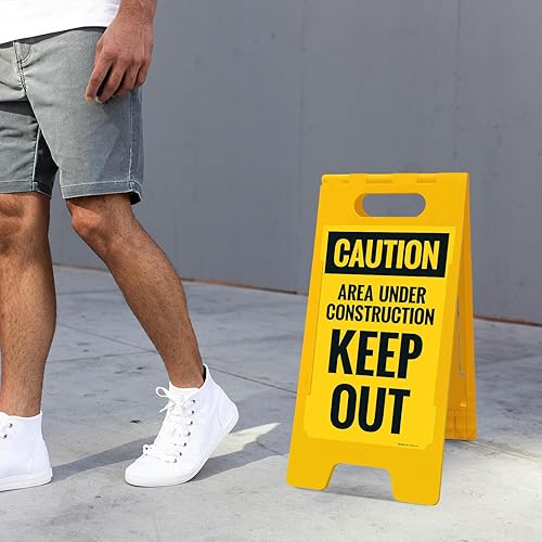 Miniatura 7 de OSHA - Kit de letrero para acera, 18 x 24 pulgadas, con un soporte de marco, fabricado en Estados Unidos