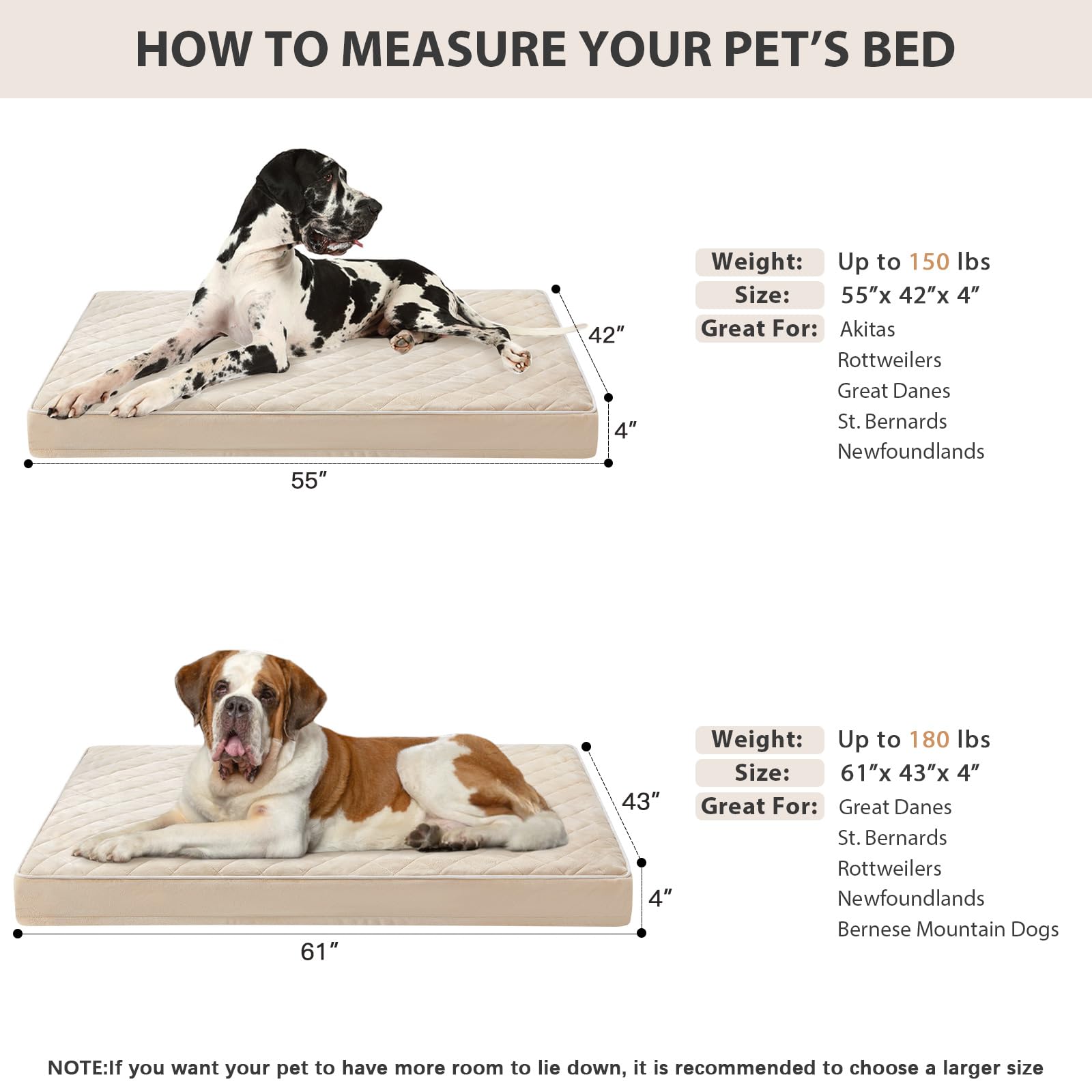WNPETHOME Orthopedic XXL Dog Beds for Large Senior Dog Bed Comfy Sleeping view 5