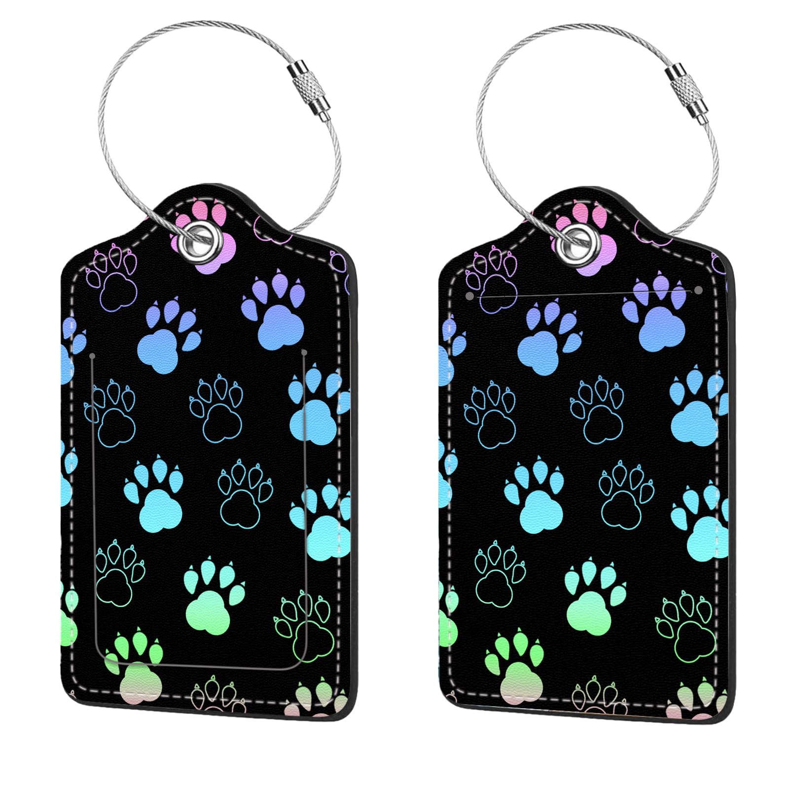 2 Pcs Luggage Tags for Suitcases, PU Leather Cruise Ship Luggage Tags with Privacy Cover…