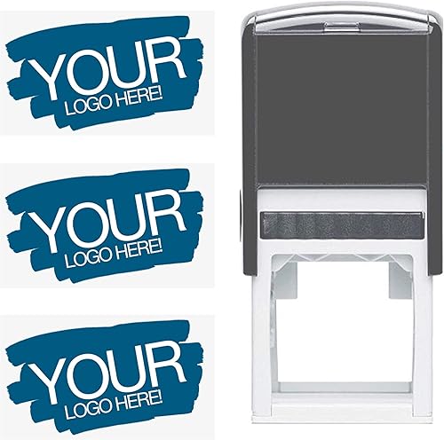 Sello de logotipo personalizado. Sello de logotipo comercial con dirección de devolución o detalles de la empresa hasta 5 líneas. Elige tu color de