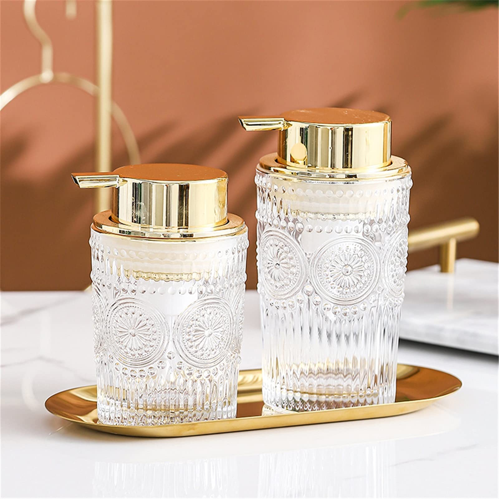 Flacone vuoto for docciaschiuma, shampoo e gel da 300 ml 400 in vetro(Brass)