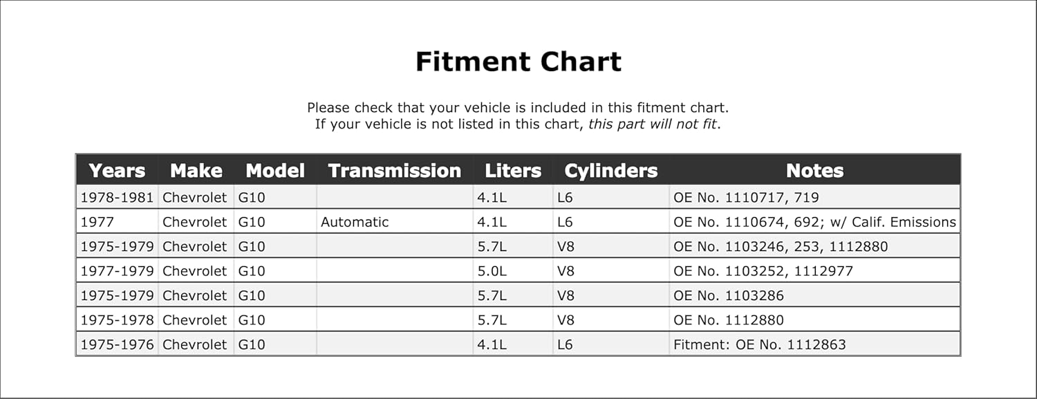Distributor Vacuum Advance Compatible With Chevrolet G10 Automatic Transmission 1981 1980 1979 1978 1977 1976 1975 P-2171095