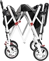 Vista 3 de Creative Outdoor Push Pull - Carro plegable para carga Playa Parque Jardín Deportes y Camping Negro con dosel