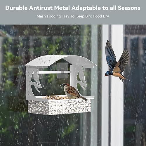 Miniatura 4 de Window Bird Feeder, Tonitrui Metal Window Bird Feeder for Outside, 5 Colors Wild Bird Feeder for Window Viewing (1Pack, Green)