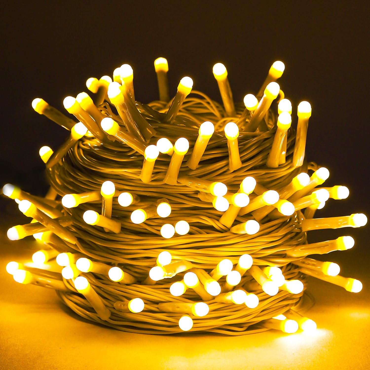 Lexton 40 LED Power Pixel Serial String/Fairy Light | Plug Sourced | Suitable for Home & Outdoor Decoration, Diwali, Christmas, Ramadan, Wedding, Party, Festival (Pack of 100, Warm White)