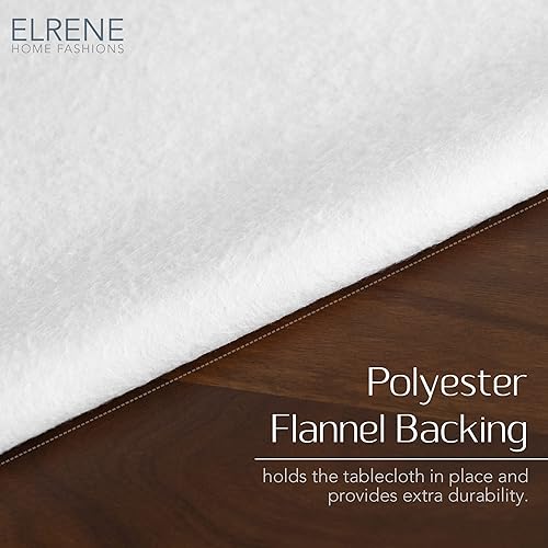 Miniatura 3 de Elrene Home Fashions Sunflower Season - Mantel de vinilo floral vintage resistente al agua y a las manchas con respaldo de franela, 70 x 70