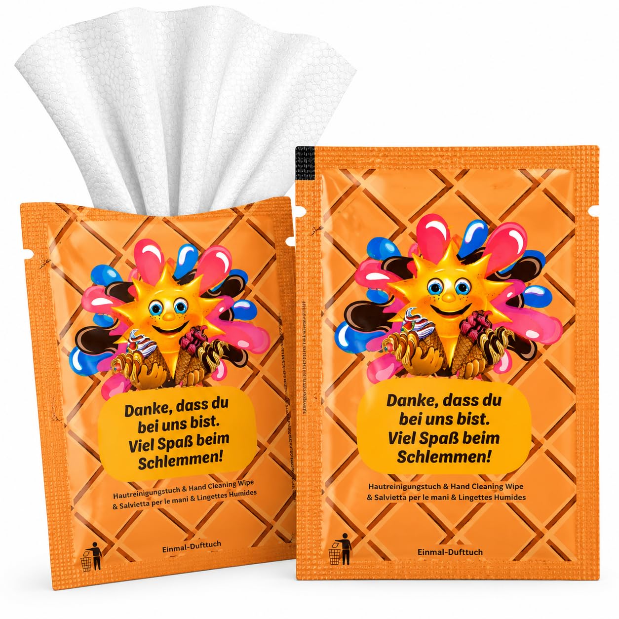 500 Stk Erfrischungstücher einzeln verpackt – Feuchttücher für Gastronomie, Restaurant, Pizza & Fingerfood – Catering Handreinigungstücher Großpackung – Islak Mendil (EisZauber)